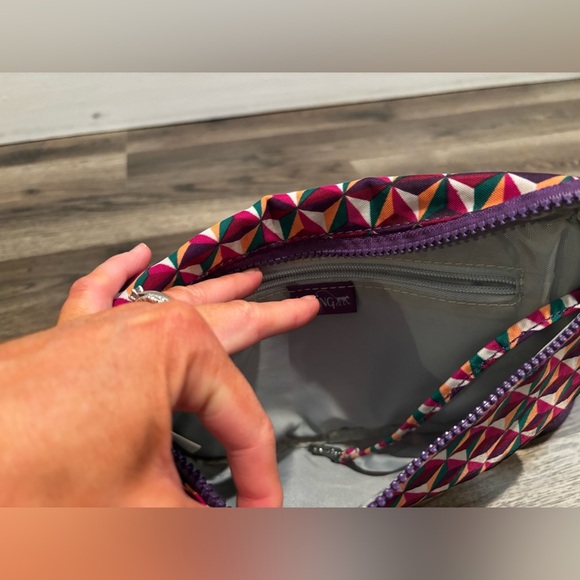 Kipling Multicolor belt Bag with Purple Strap travel summer vacation convenient - Picture 13 of 15